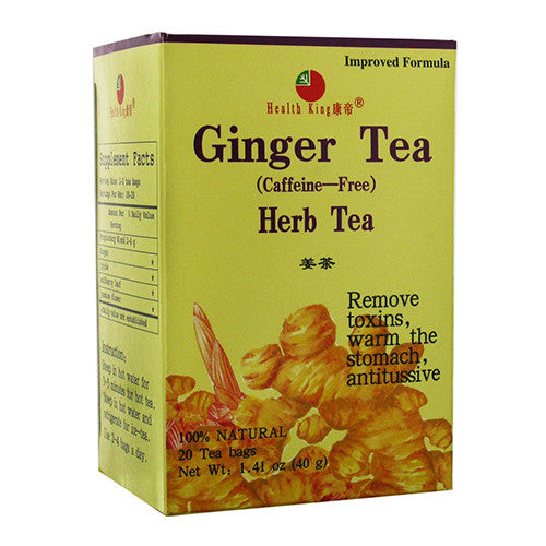 Health King Ginger 100% Natural Herb Tea, 20 Tea Bags